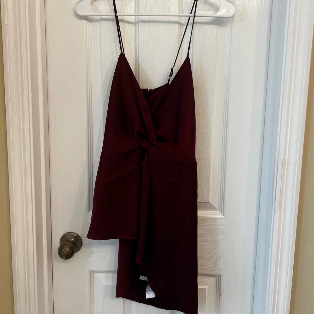 Express Burgundy Asymmetrical Dress